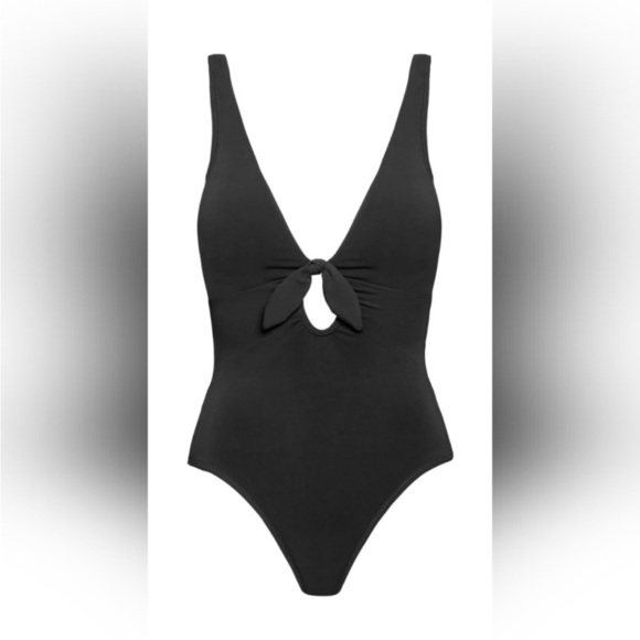 ROBIN PICCONE AVA KNOT ONE PIECE Size 10 in Black EUC 119 - Picture 8 of 10